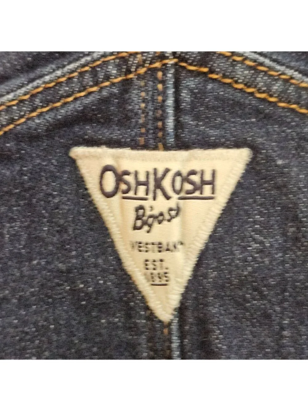 Girls Oshkosh Bigosh 100% cotton denim cottagecore bib overall jumper dress 10